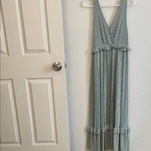 Caution To The Wind Green Striped Maxi Dress